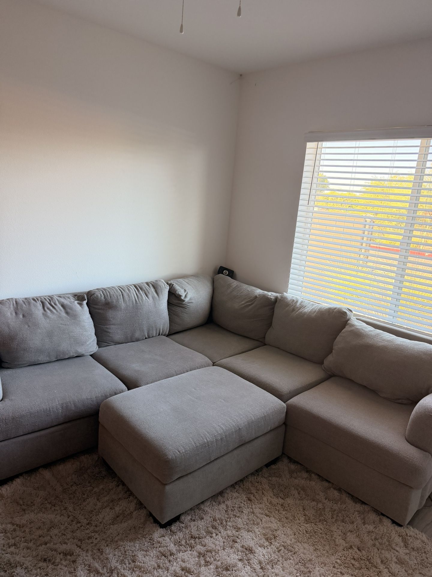 Grey Couch w Ottoman