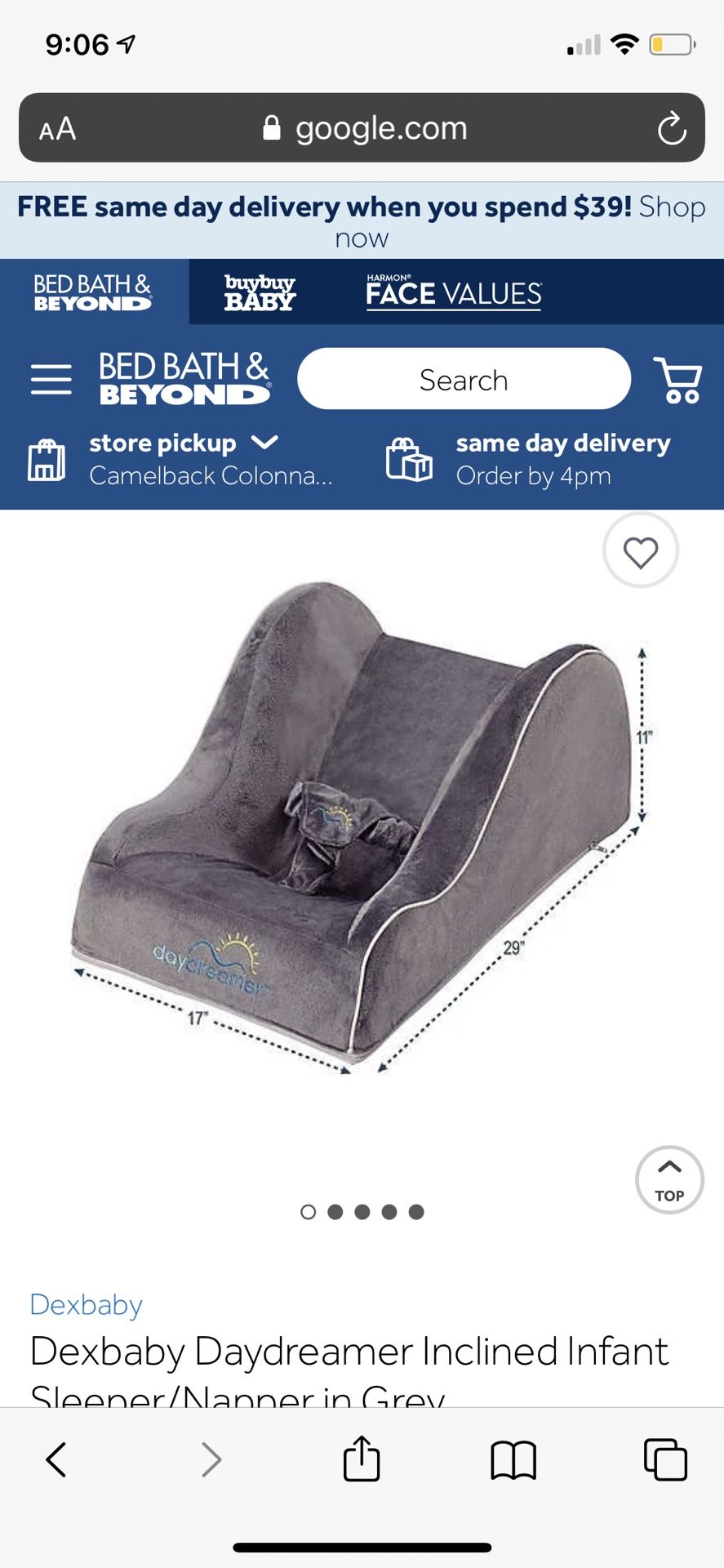 Dexbaby Daydreamer Inclined Infant Sleeper Napper in Grey Infant Baby Sleeper Recliner for Sale in Peoria AZ OfferUp