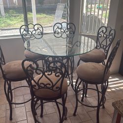 High Top Table With Six Chairs