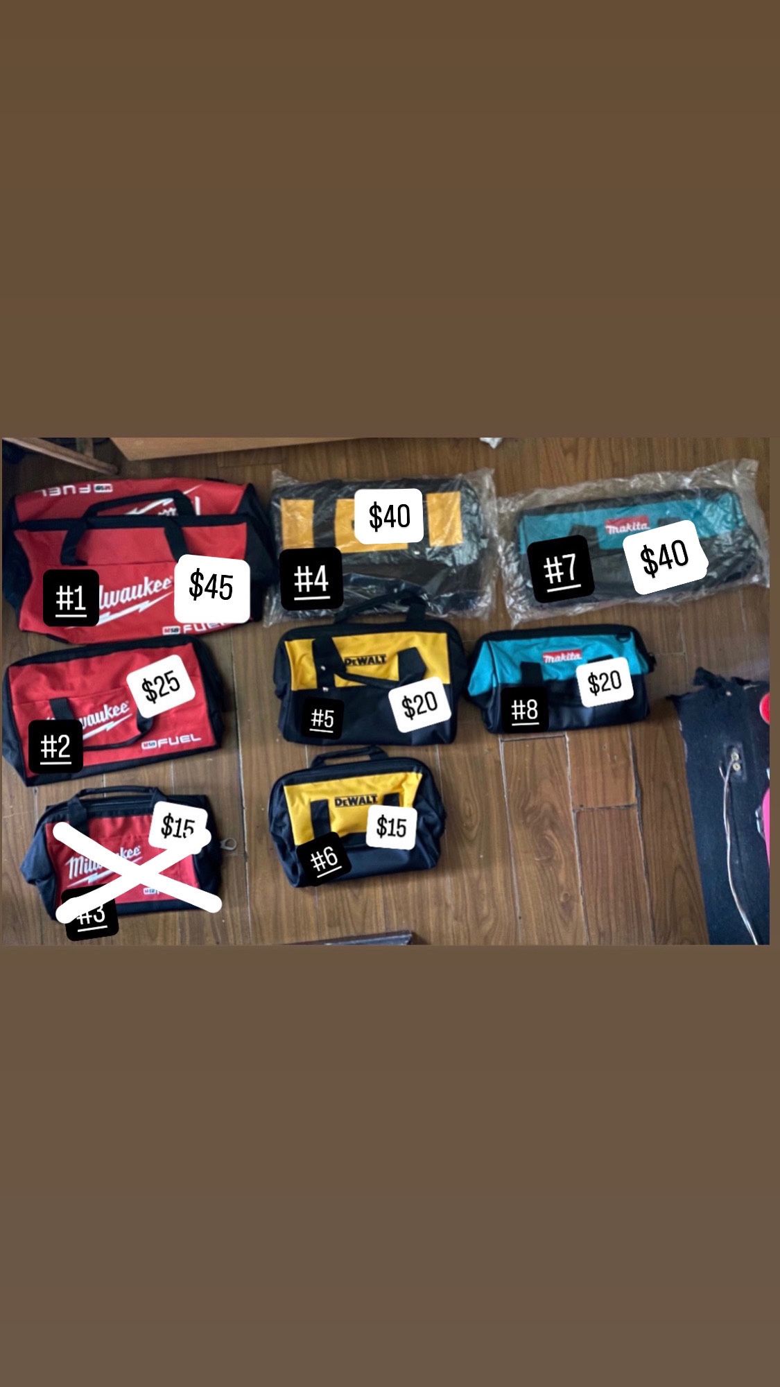 Makita // Milwaukee // Dewalt//.      ๐BAGS ๐ผ ๐