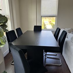 Extendable Dining Table And 8 Chairs, 2 Chairs Still New In Box.