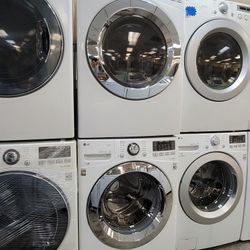 LG Front Loading Washer And Stackable Gas Dryer Set 