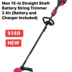 Toro Flex-Force 60V Max 15-in Straight Shaft Battery String Trimmer 2 AH (battery And Charger) New