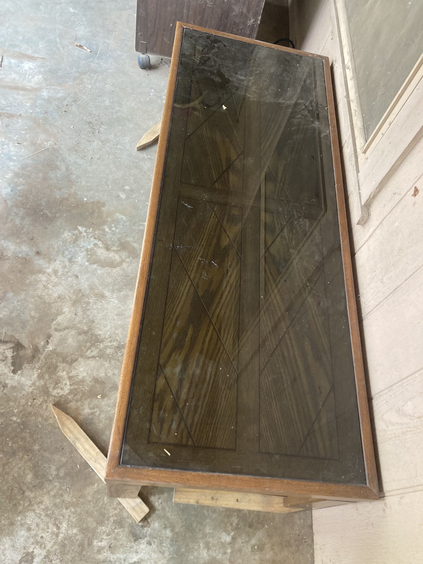 Antique Glass Top Table 