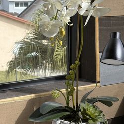 Realistic Fake Potted Orchid