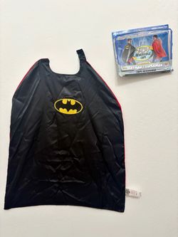 Reversible Superman & Batman Cape DC Comics Super Hero Costume Piece