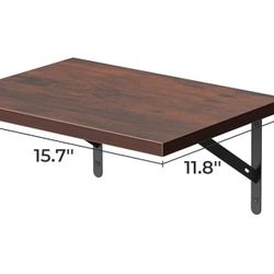 New - SUPERJARE Wall Mounted Floating Shelves, Set of 2, Wide Display Ledges, Deep, Large Storage Rack for Room/ Kitchen/ Office - Cherry Walnut,11.8"