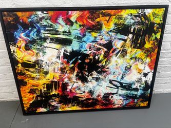 Large Abstract Canvas Wall Art Black Frame