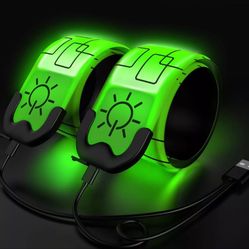 2 Pack Rechargeable LED Armband - Running Lights for Runners, Reflective Safety