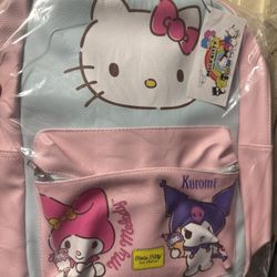 Pu Leather 16” Hello Kitty Backpack New