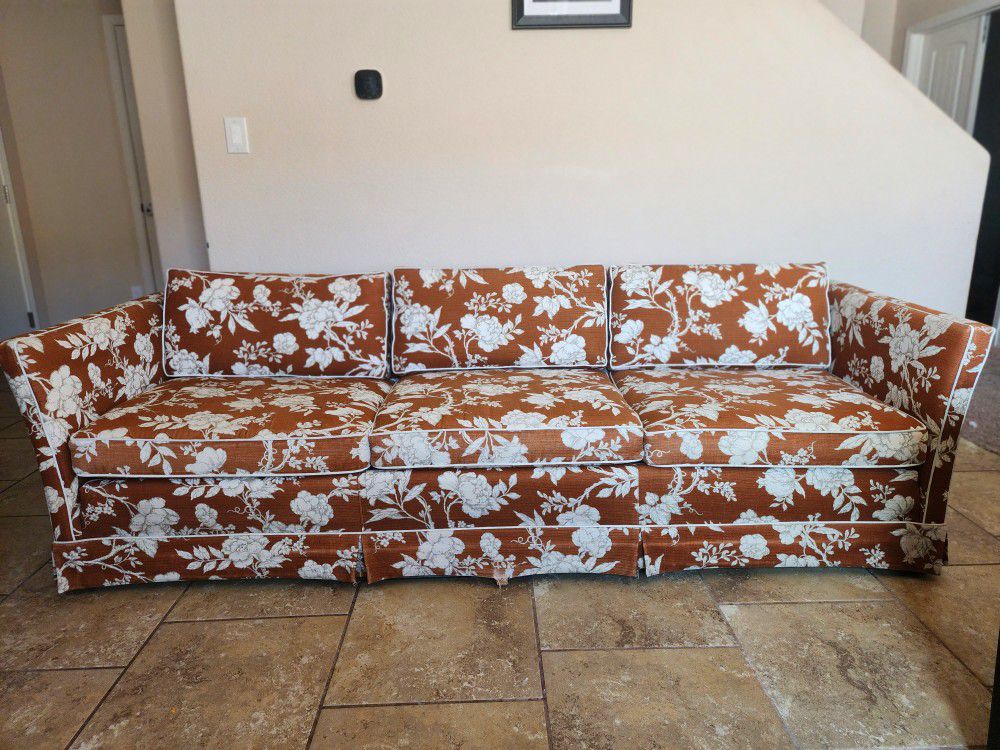 1970's Mid-Century Modern Hickory Fry Floral Couch
