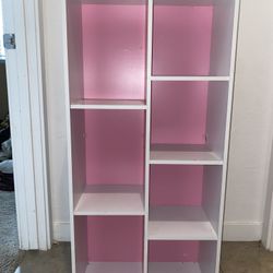 Pink And White Bookcase 