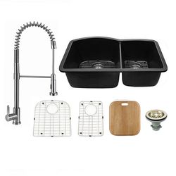 60/40 Granite Composite Undermount Kitchen Sink With Full Set Of Accessories 