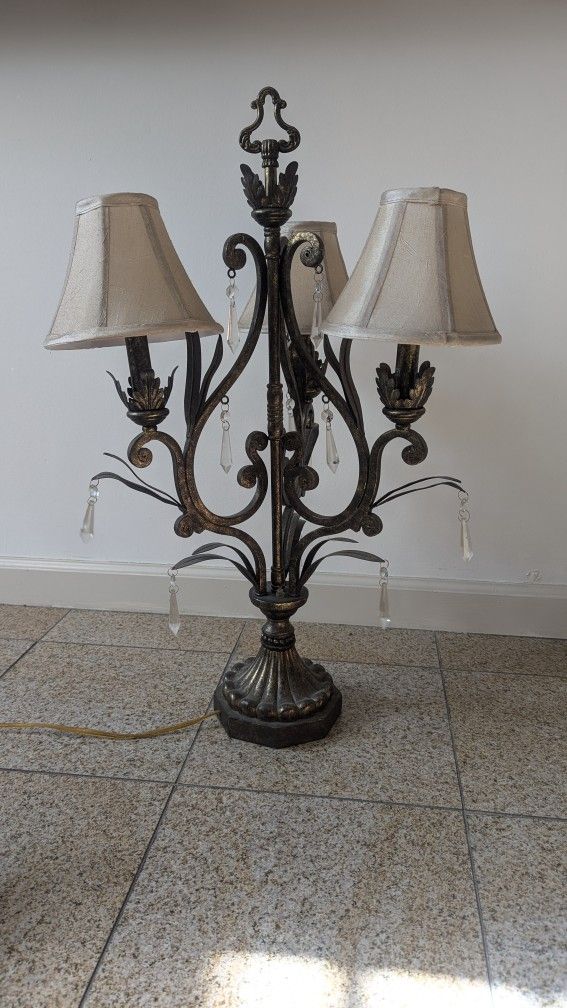 Vintage Ornate Crystal Lamps 3 Shade