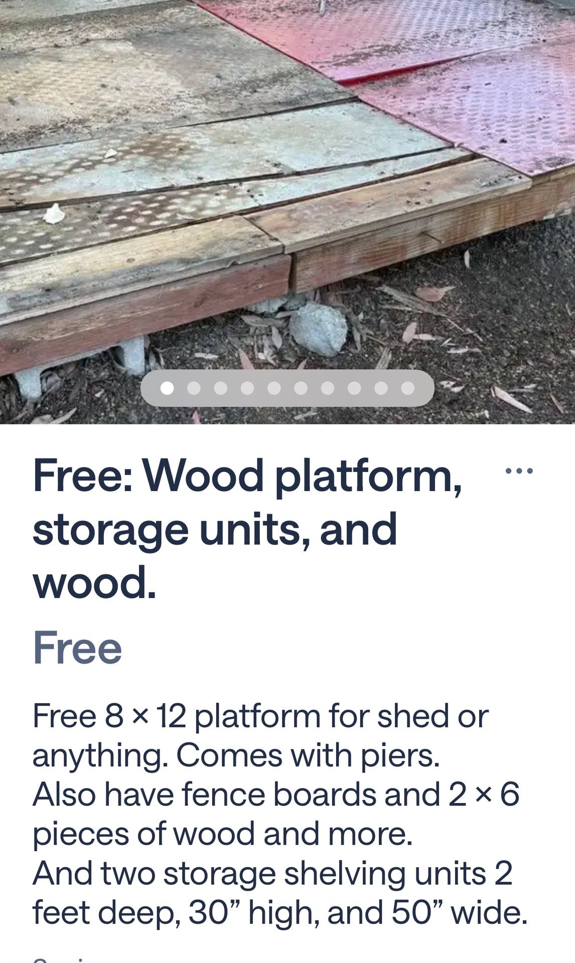Free Platform 8 X 12, Storage Cupboards, Wood.