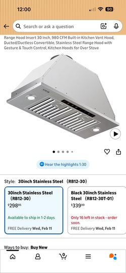 Oven Range Hood