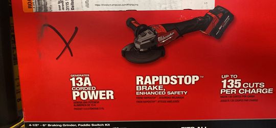 Milwaukee M18 FUEL ™ 4-1/2" - 6" BRAKING GRINDER( tool only no pila )
