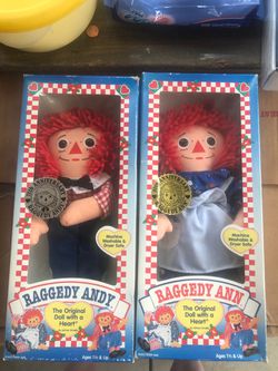 Hasbro Raggedy Andy 12" Raggedy Anne and Andy Plush Doll