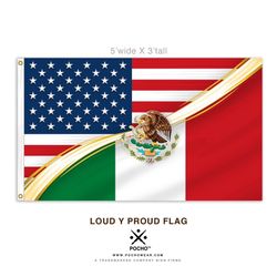 Mexican American Flag 3’ X 5 No King Plenty Of Inventory