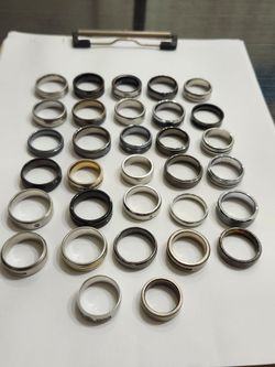 Lot of (32) Carbide , Titanium & Stainless Steel Rings