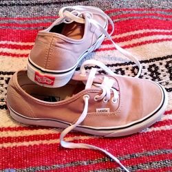 Vans Authentic Old School Pink /Tan Sneakers, Unisex Size Men's 6 Or Women's Size 7.5 