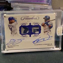 2020 PANINI FLAWLESS BO BICHETTE & VLAD GUERRORO JR  DUAL PATCH AUTOGRAPHED SSP /15!!!!! 