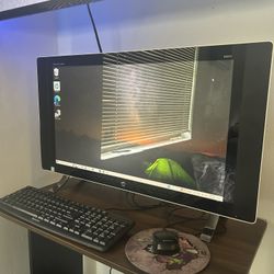 HP All In One Desktop 27” Monitor With Desk