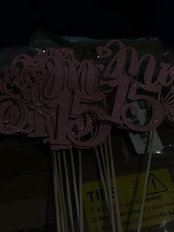 Mis quince centerpiece signs