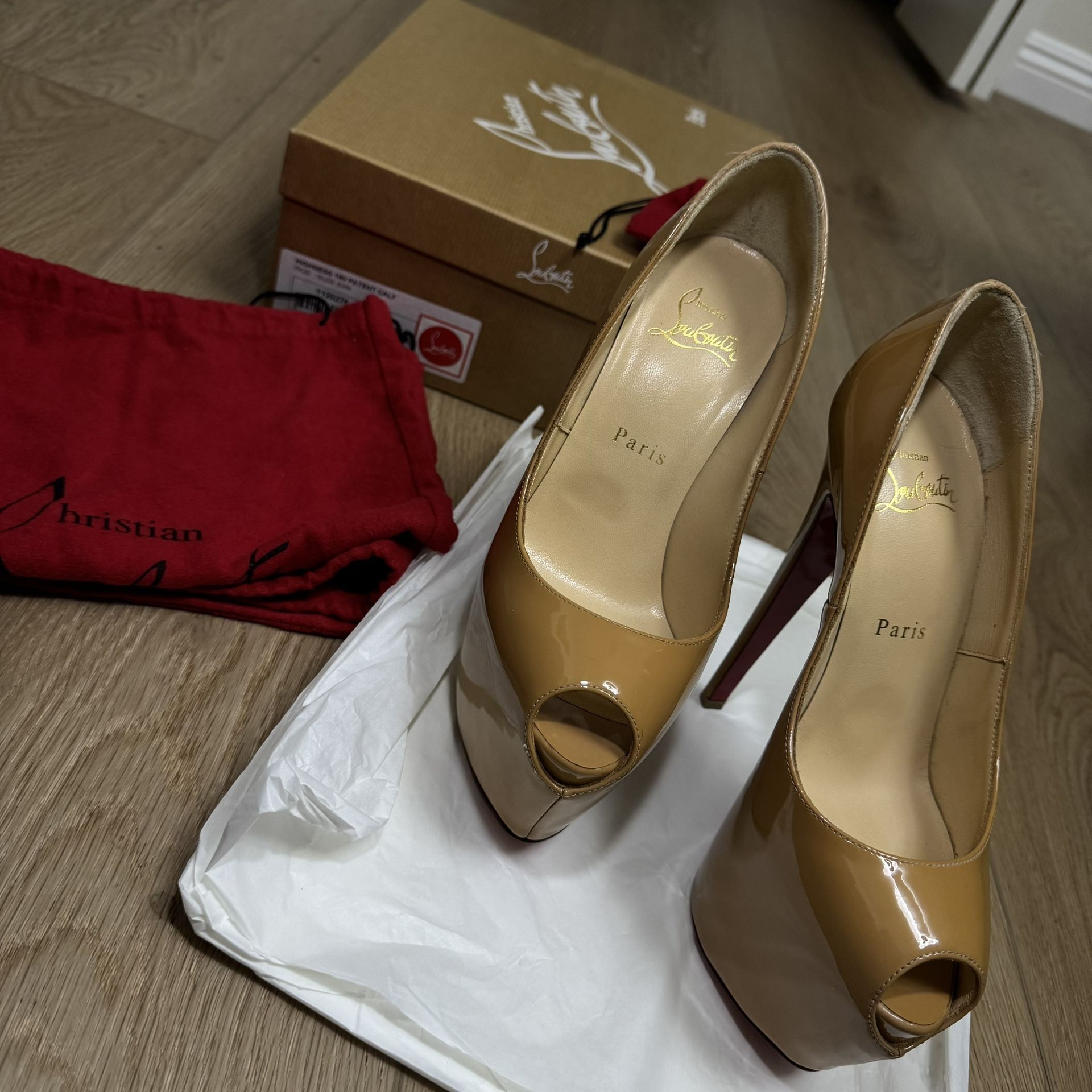 Nude Peep Toe Heels