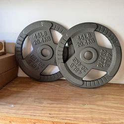 Signature Fitness 2-Inch Cast Iron 45LB Weight Pair
