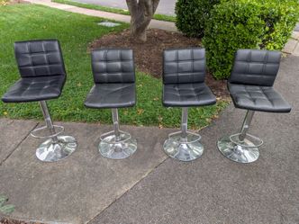 Set of 4 adjustable bar stools chairs