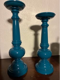 Turquoise blue candleholders
