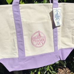 New Traders Joes Big Pastel Tote Bag 