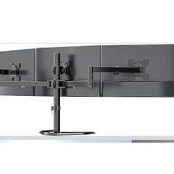 WALI Triple Monitor Stand Free Standing, Adjustable, Fits 3 Screens up to 27"