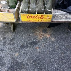 Vintage 1960’s Coke Cola Yellow Family Size Crates(12 Bottles) 