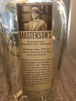 Masterson’s 10 year aged whiskey bottle
