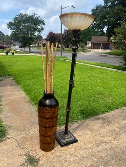 Heavy vase and lamp . No damages