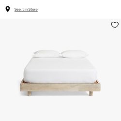 Pottry Barn Cayman Platform Bed Frame Biscotti Queen size 