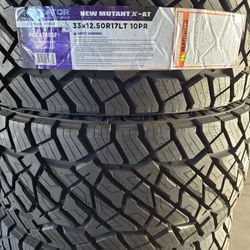 (4) 33x12.50r17 Predator A/T Tires 33 12.5 17 Inch AT 10-ply LT E Rated 