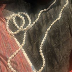 Real Baroque Pearl Necklace And Matching Bracelets