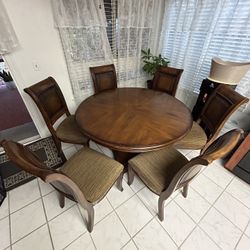 6-Chair All Brown Wooden Table