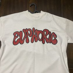 Euphoric White And Red Tee Mens Size Large 