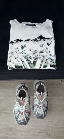 Louis V Shirt and Balenciag Sneakers