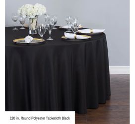 Black Round Table Cloths 120”