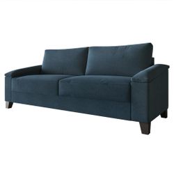 Jacqualyn Style Linen Upholstered Sofa blue 3 sears sofá