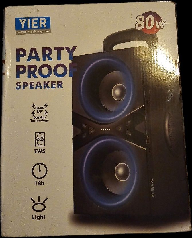 Bluetooth Speakers, Wireless TWS Portable Speaker with Lights,100dB Loud Subwoofer 80w(Peak)