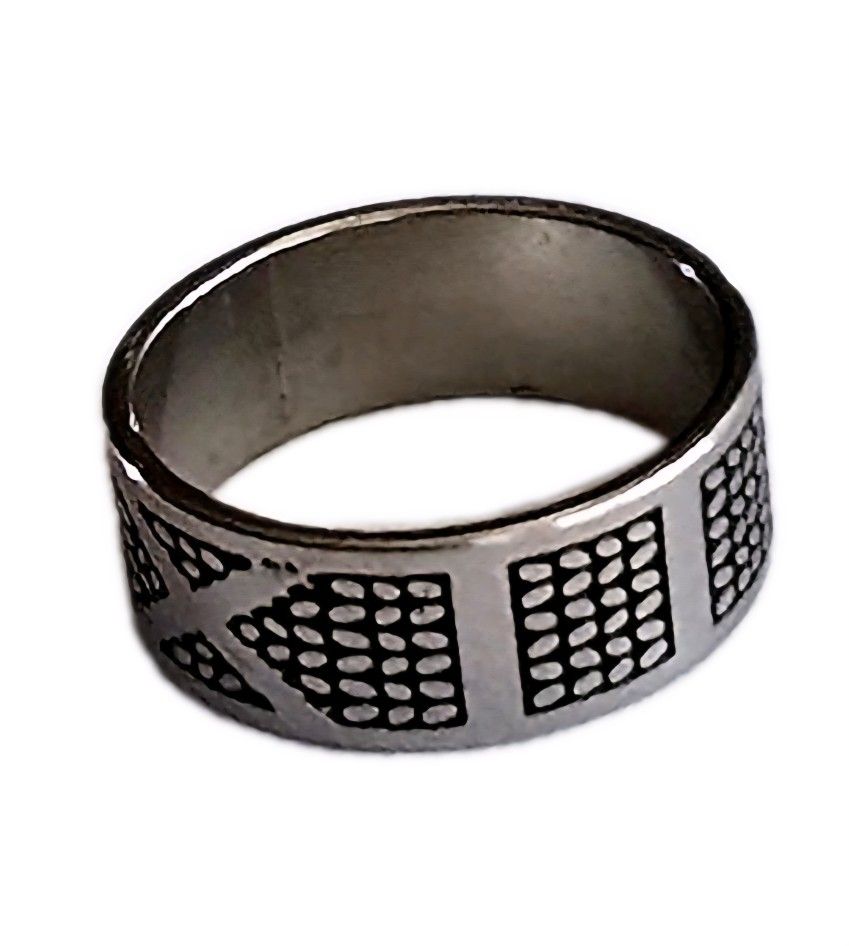 QUALITY STAINLESS STEEL SILVER EXTRA WIDE ENGRAVED ETCHED NEW SIZE 6...