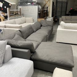 Modular Leather Sectional Sofa Couch