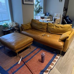 Sofa + Ottoman Vegan Leather- Edloe Finch