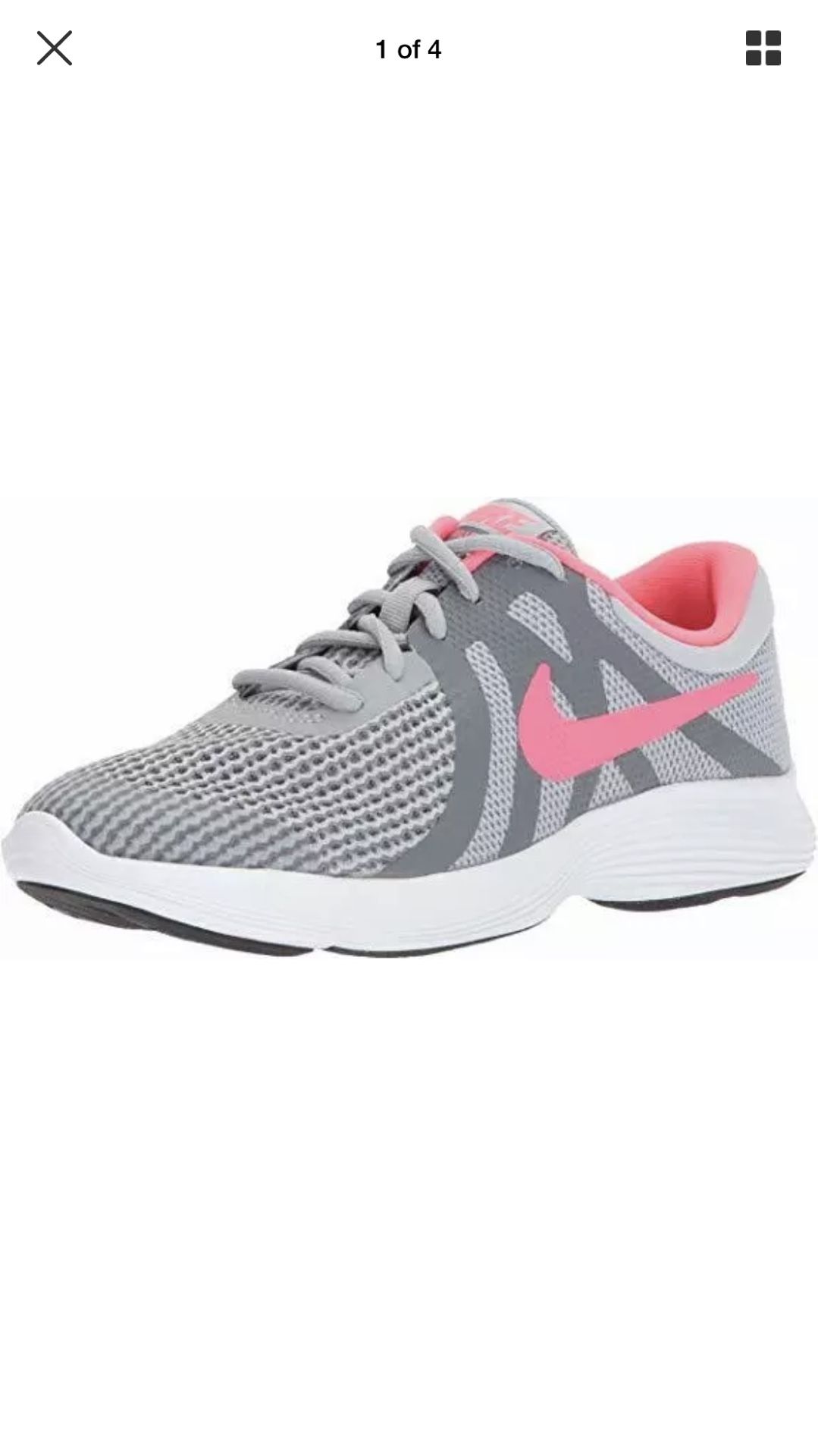 Nike Kids' Revolution (Gs) Running Shoe Grey/Pink Size 4Y NEW
